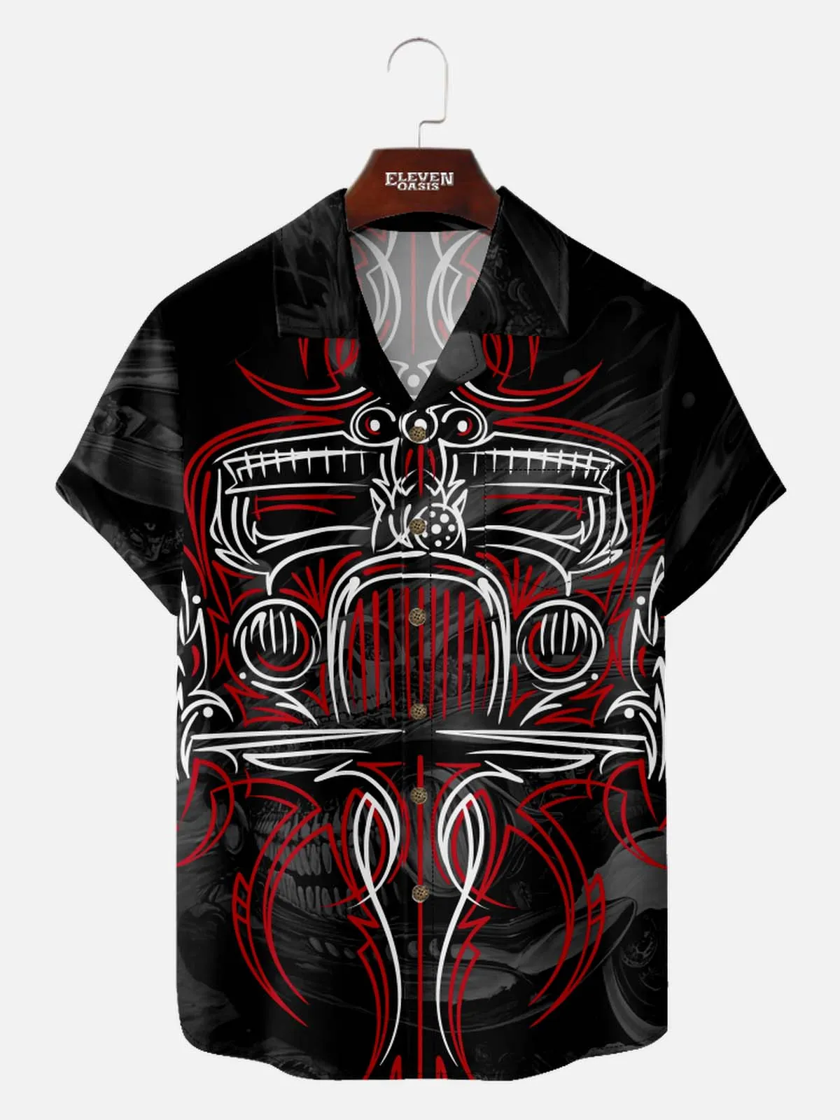 Men's Hot Rod Pinstripe Art Short Sleeve Shirt sold by Eleven Oasis