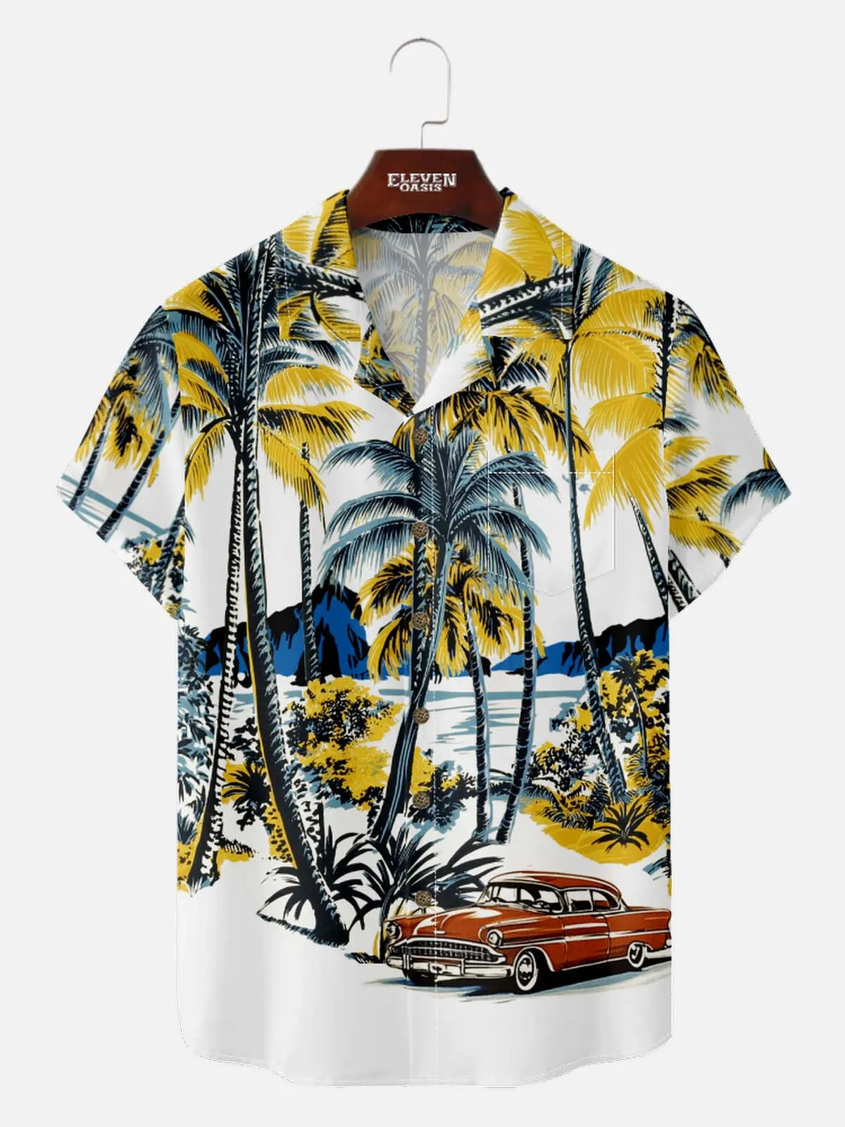 Men's Classic Car Palm Beach Hawaiian Short Sleeve Shirt sold by Eleven Oasis