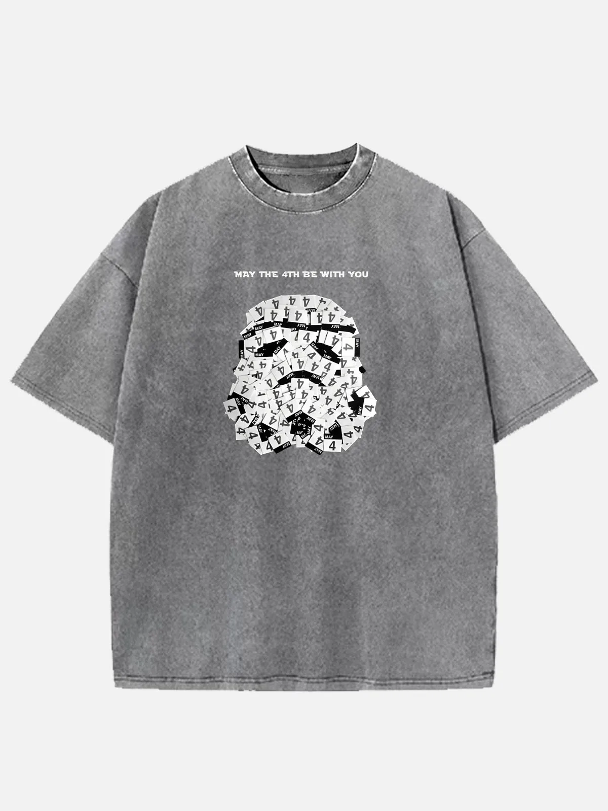 Star Wars May the Fourth Calendar Stormtrooper Acid Wash Cotton T-Shirt sold by Eleven Oasis