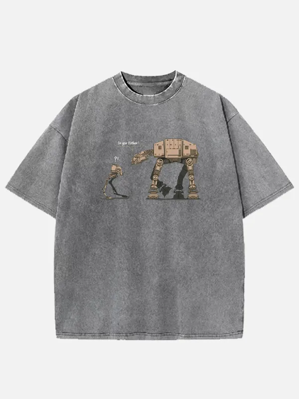 Men's Science Fiction Cotton Round Neck Short Sleeve T - Shirt Star Wars Funny Robot Dialogue sold by Eleven Oasis