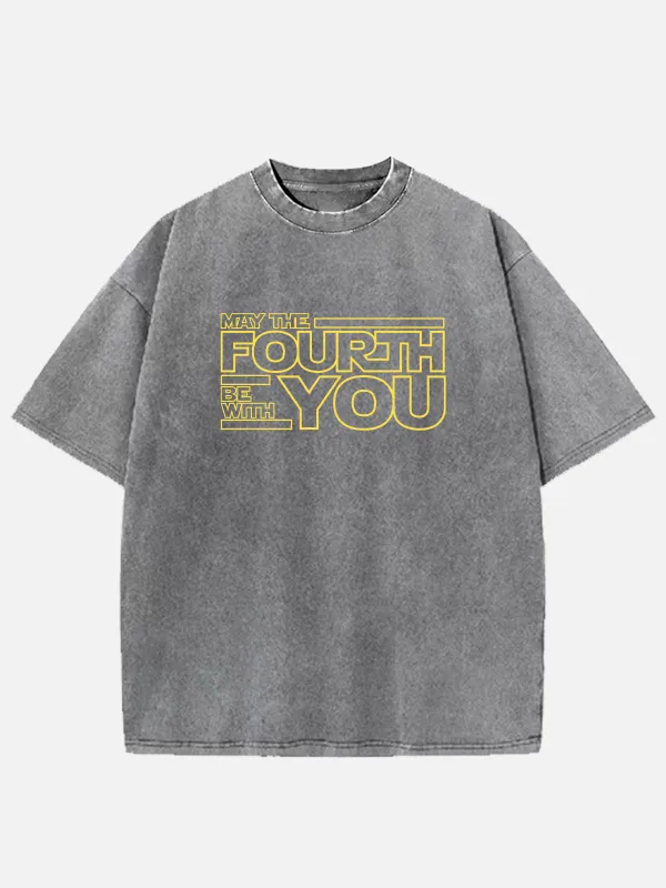 Star Wars May the Fourth Be With You Acid Wash Cotton T-Shirt sold by Eleven Oasis
