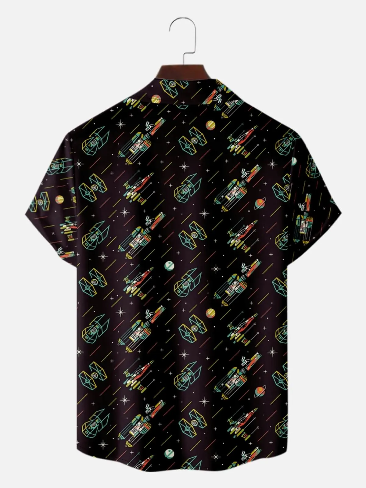 Men's Star Wars Spaceships and Planets Short Sleeve Shirt sold by Eleven Oasis product image thumbnail 2