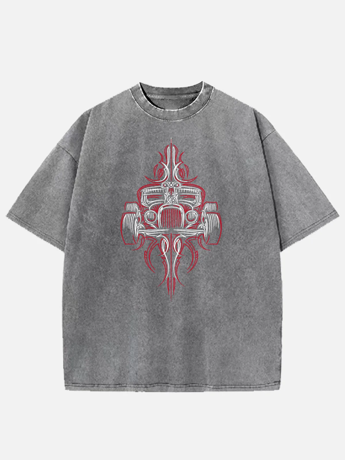 Pinstripe Hot Rod Speed Lines Acid Wash Cotton T-Shirt sold by Eleven Oasis