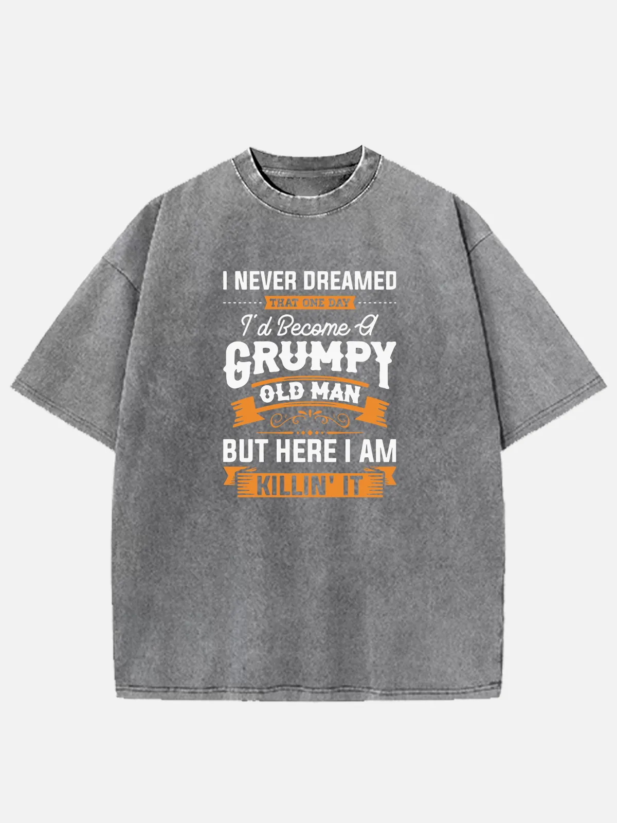 Men's Grumpy Old Man Acid Wash Cotton T-Shirt sold by Eleven Oasis