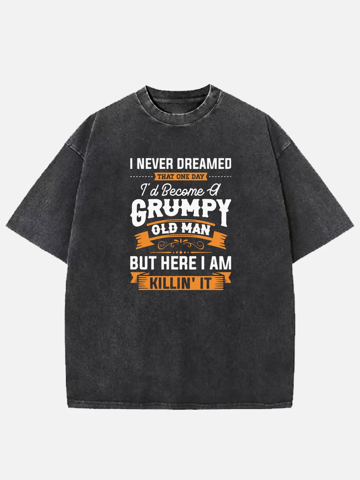 Men's Grumpy Old Man Acid Wash Cotton T-Shirt sold by Eleven Oasis product image thumbnail 2