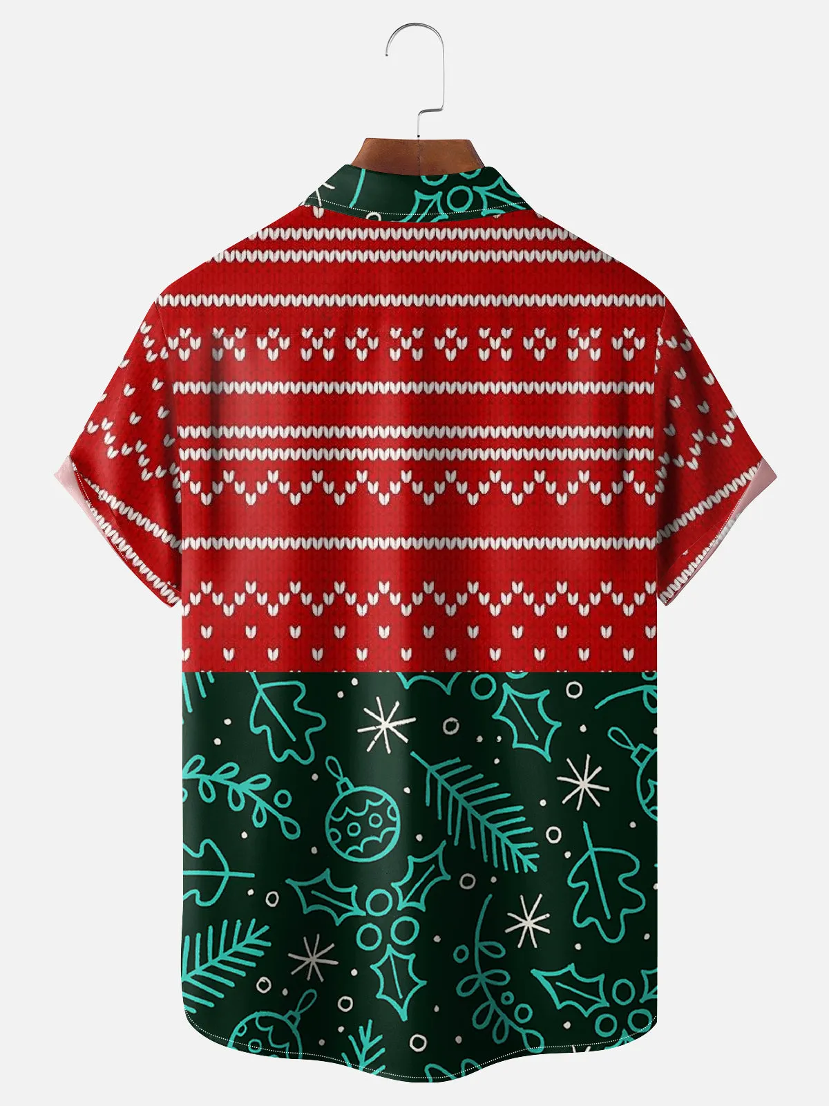 Tall Men's Antler Merry Christmas Knit-Inspired Short Sleeve Shirt sold by Eleven Oasis product image thumbnail 2