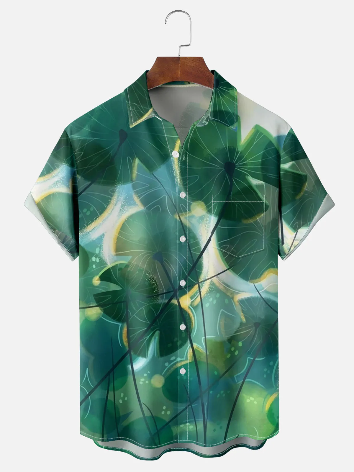 Tall Men's Lily Pad Pond Short Sleeve Shirt sold by Eleven Oasis