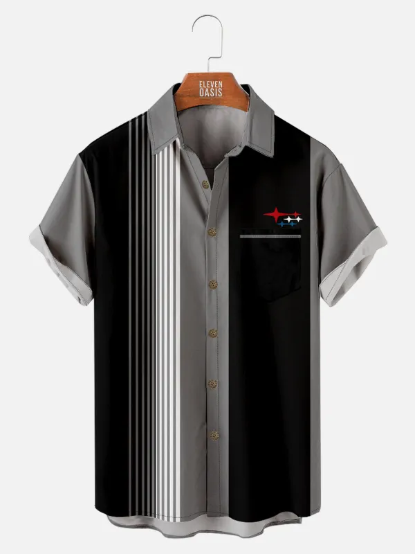 Tall Men's Subaru Stars Striped Short Sleeve Shirt sold by Eleven Oasis