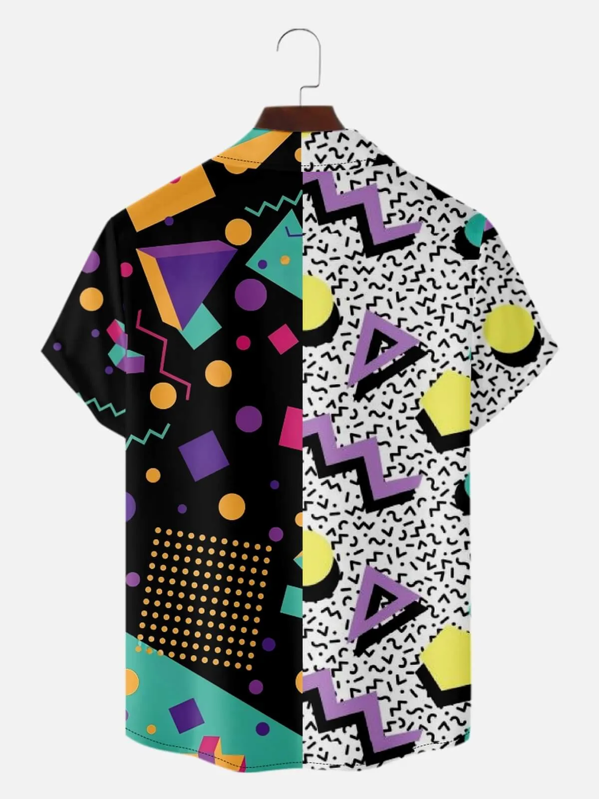 Men's Memphis Group Split Design Short Sleeve Shirt sold by Eleven Oasis product image thumbnail 2