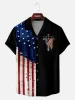 Men's Faith Camp Collar Short Sleeve Shirt Easter Cross Flag  Design sold by Eleven Oasis