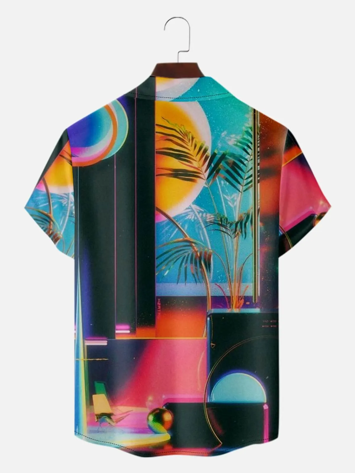 Men's Neon Dreamscape Hawaiian Short Sleeve Shirt sold by Eleven Oasis product image thumbnail 2