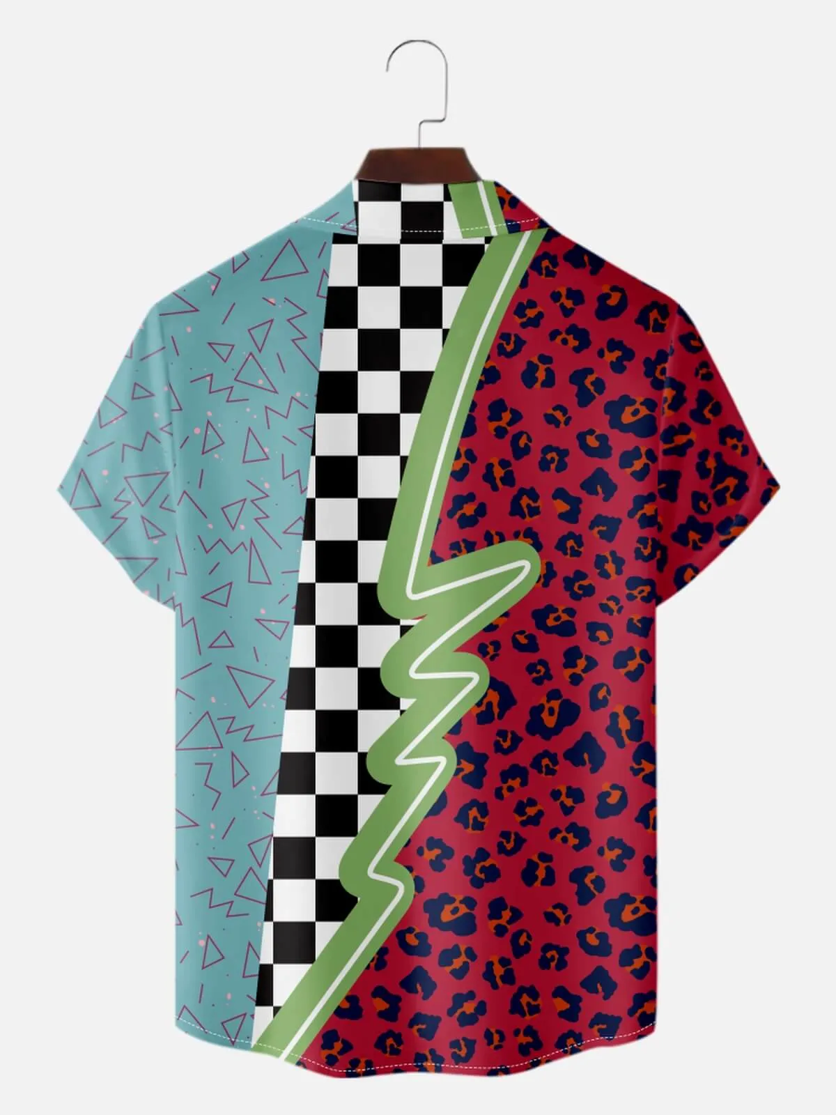 Men's Mixed Pattern Block Short Sleeve Shirt sold by Eleven Oasis product image thumbnail 2