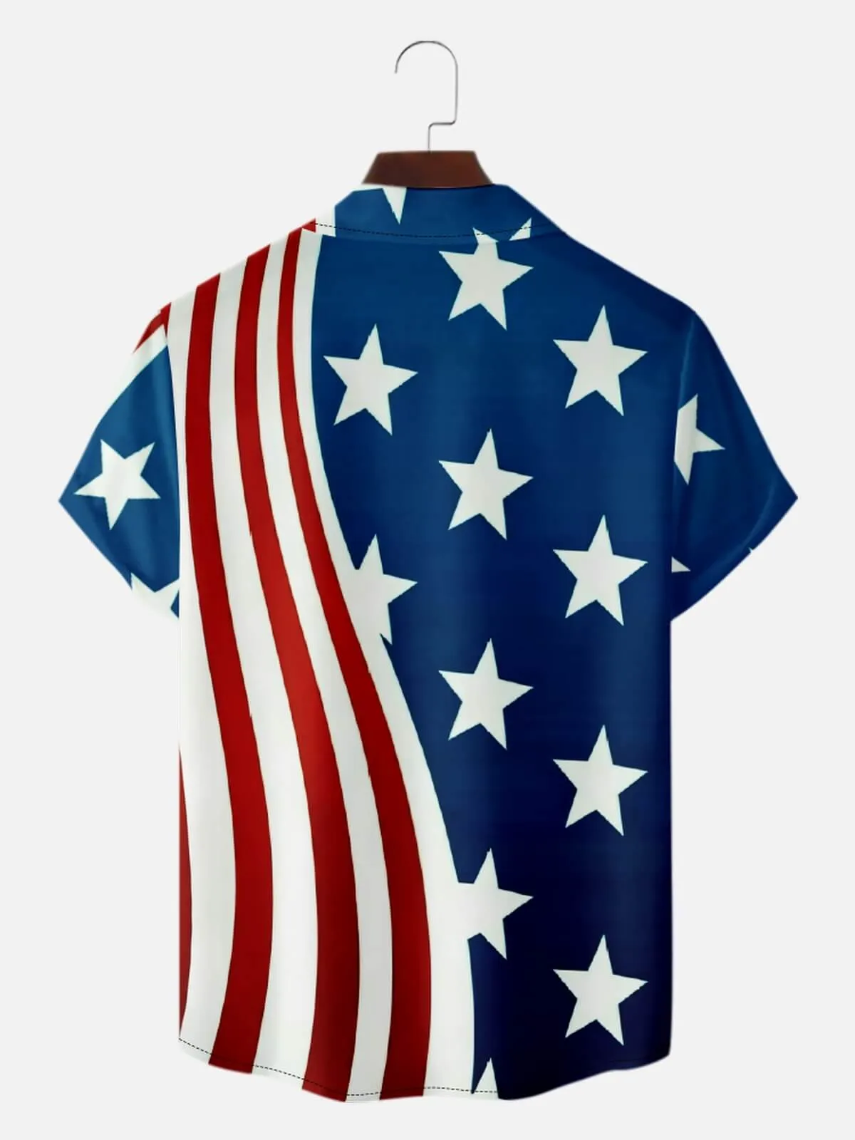 Men's Faith Camp Collar Short Sleeve Shirt American Pride Flag Cross sold by Eleven Oasis product image thumbnail 2