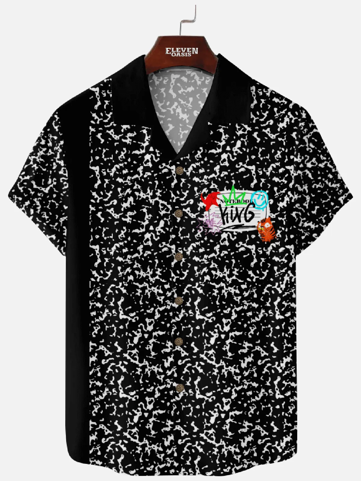 Men's Vintage Composition Book Marbled Short Sleeve Shirt sold by Eleven Oasis