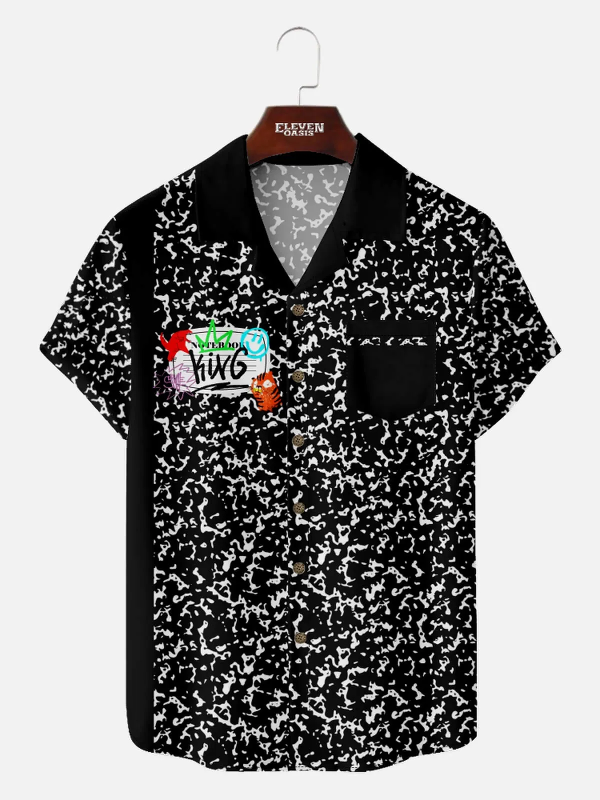 Men's Vintage Composition Book Marbled Short Sleeve Shirt sold by Eleven Oasis product image thumbnail 3