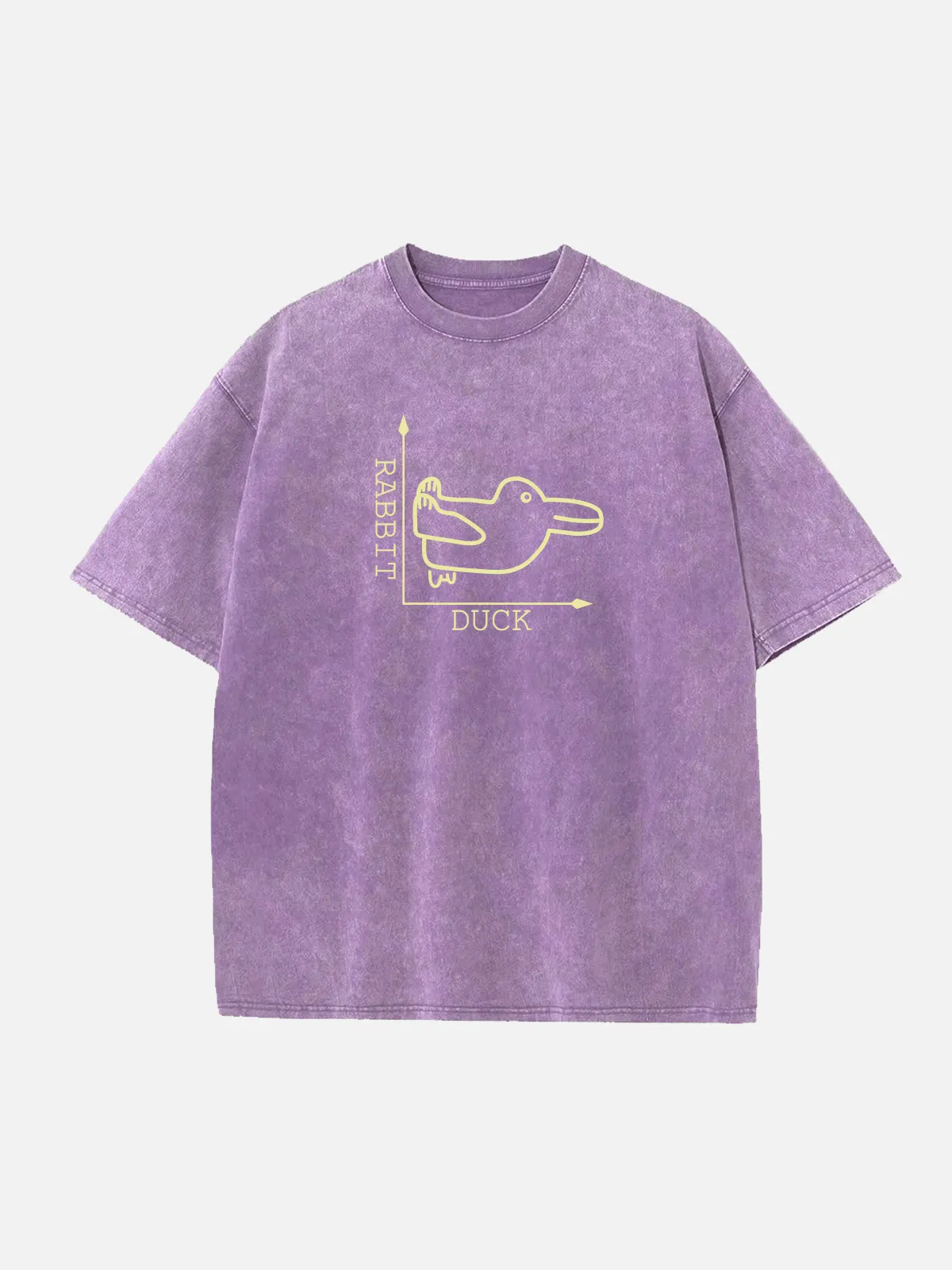 Duck vs Rabbit Optical Illusion Math Humor Acid Wash Cotton T-Shirt sold by Eleven Oasis product image thumbnail 4