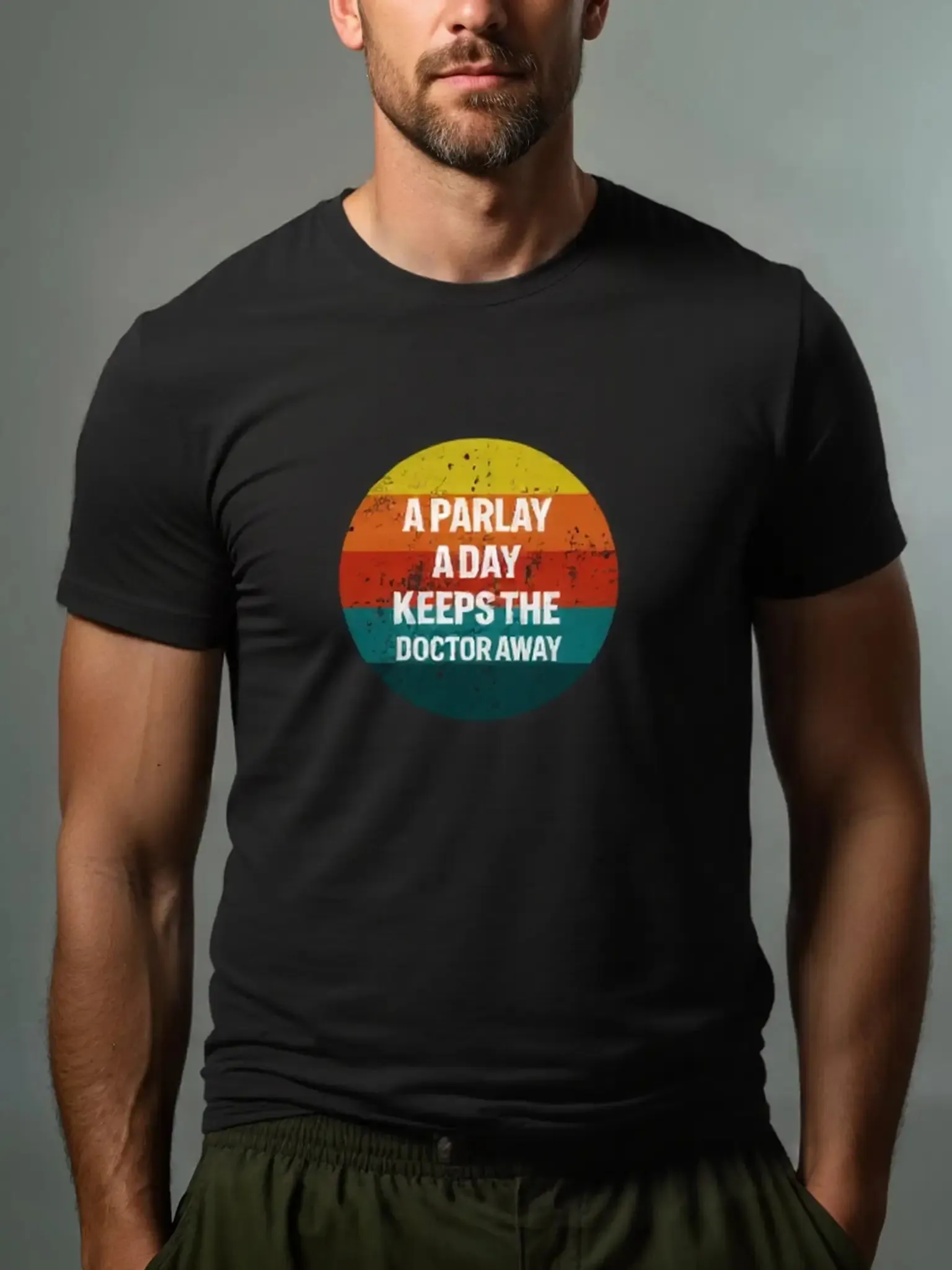A Parlay a Day Keeps the Doctor Away Betting Humor Cotton T-Shirt sold by Eleven Oasis product image thumbnail 2