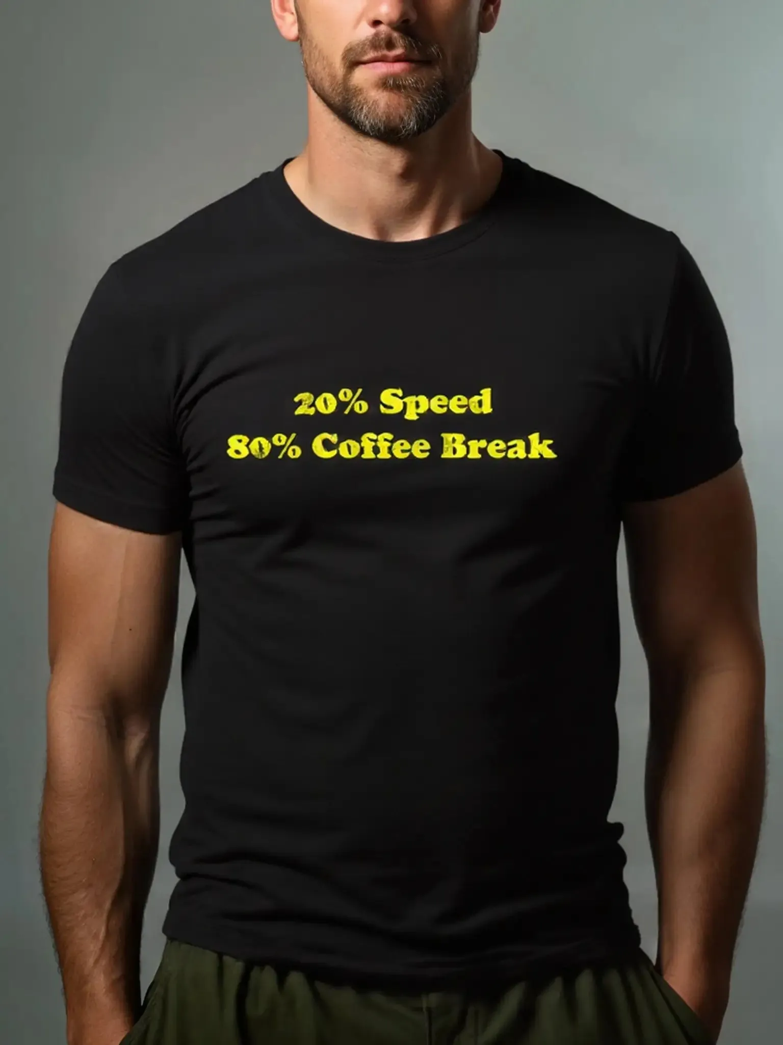 20% Speed 80% Coffee Break Work Humor Cotton T-Shirt sold by Eleven Oasis product image thumbnail 2
