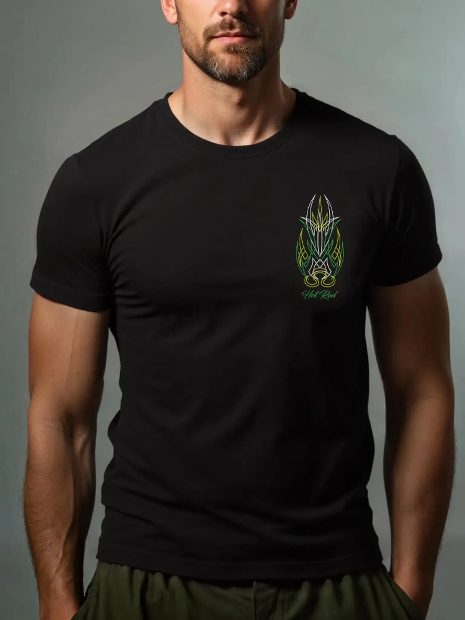 Hot Rod Pinstripe Badge Cotton T-Shirt sold by Eleven Oasis product image thumbnail 2