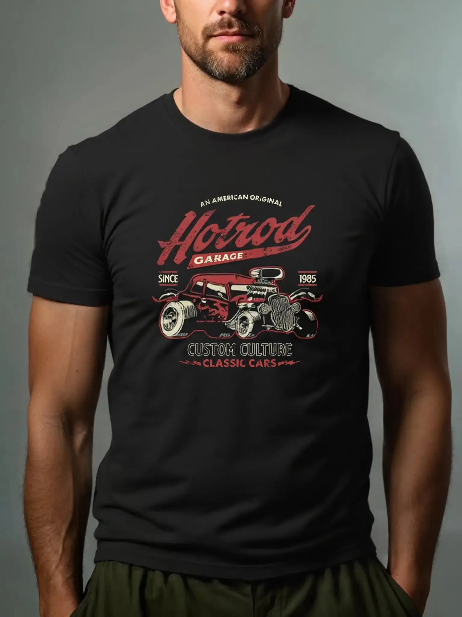 Hot Rod Garage Custom Culture Classic Cars Cotton T-Shirt sold by Eleven Oasis product image thumbnail 2