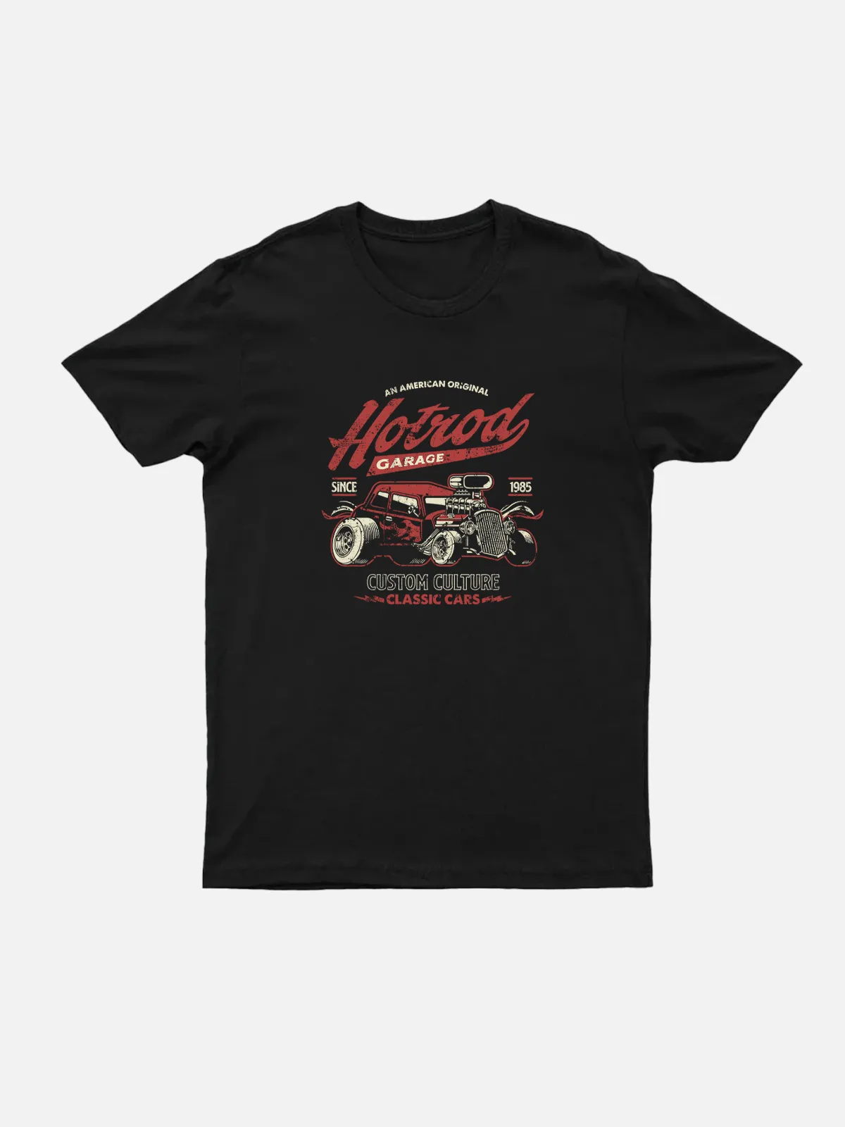 Hot Rod Garage Custom Culture Classic Cars Cotton T-Shirt sold by Eleven Oasis