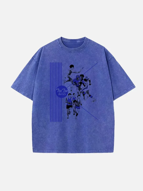 Pee Chee Sports Portfolio Acid Wash Cotton T-Shirt sold by Eleven Oasis