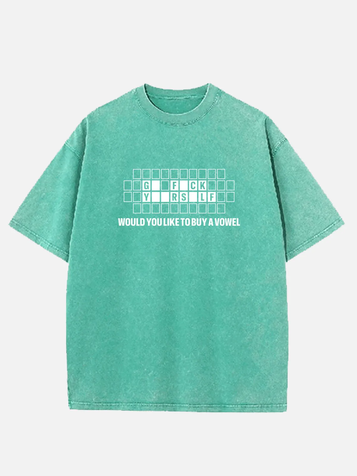 Wheel of Fortune Would You Like to Buy a Vowel Acid Wash Cotton T-Shirt sold by Eleven Oasis product image thumbnail 5