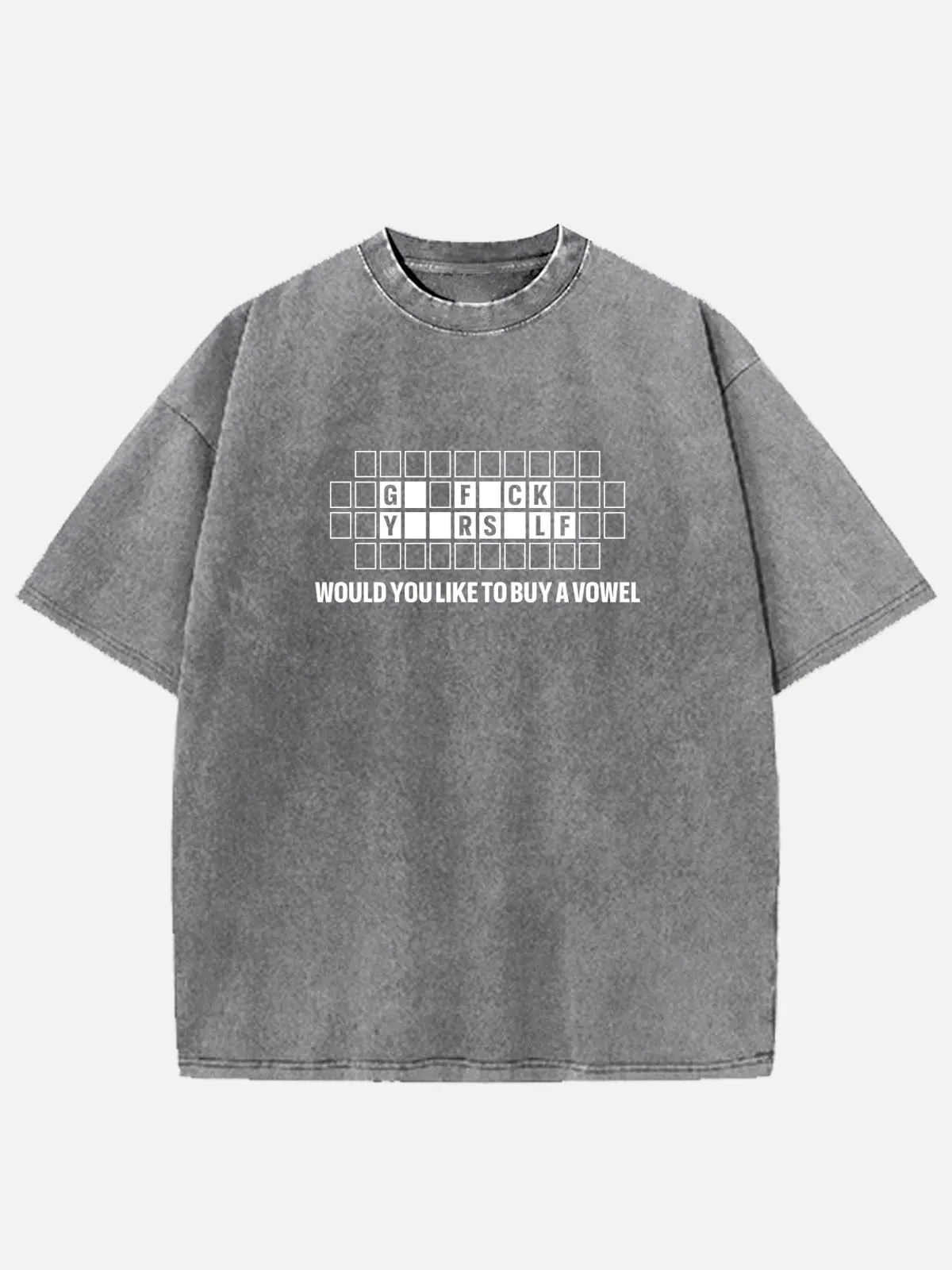 Wheel of Fortune Would You Like to Buy a Vowel Acid Wash Cotton T-Shirt sold by Eleven Oasis product image thumbnail 2