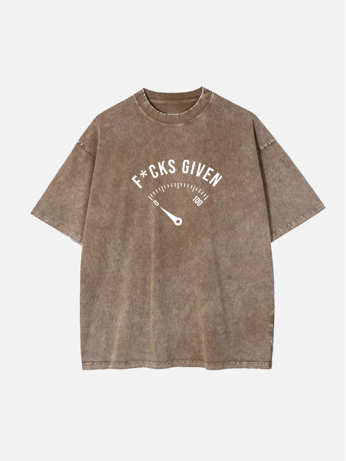 Zero F*cks Given Gauge Meter Acid Wash Cotton T-Shirt sold by Eleven Oasis product image thumbnail 4