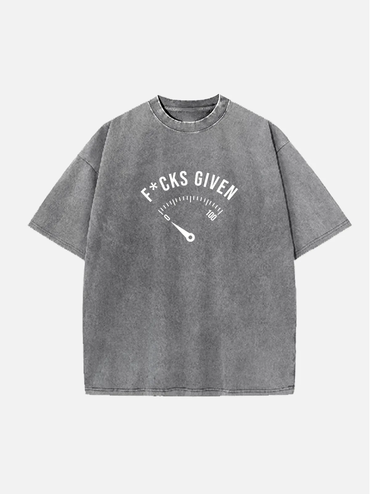 Zero F*cks Given Gauge Meter Acid Wash Cotton T-Shirt sold by Eleven Oasis product image thumbnail 5