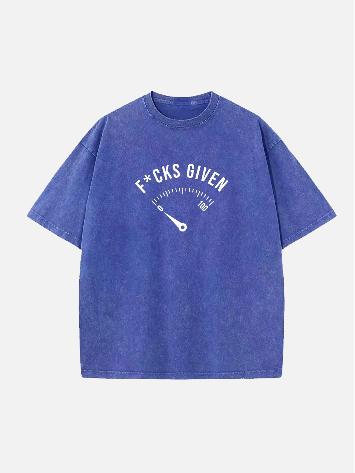 Zero F*cks Given Gauge Meter Acid Wash Cotton T-Shirt sold by Eleven Oasis product image thumbnail 3