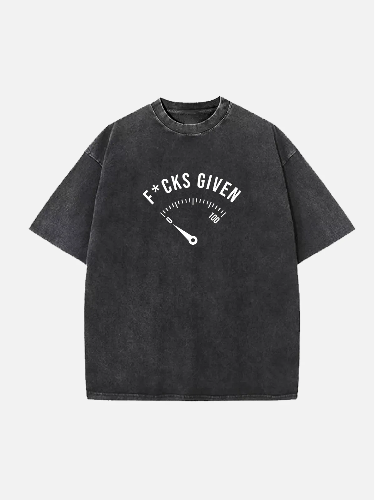 Zero F*cks Given Gauge Meter Acid Wash Cotton T-Shirt sold by Eleven Oasis