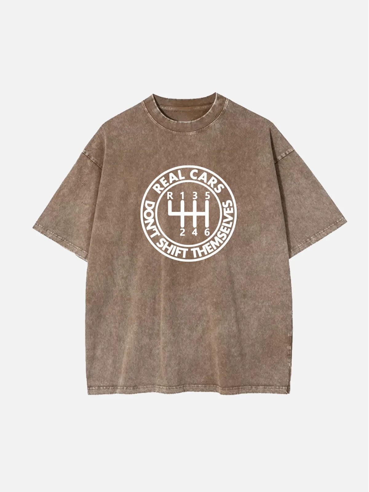 Real Cars Don't Shift Themselves Manual Transmission Acid Wash Cotton T-Shirt sold by Eleven Oasis product image thumbnail 4