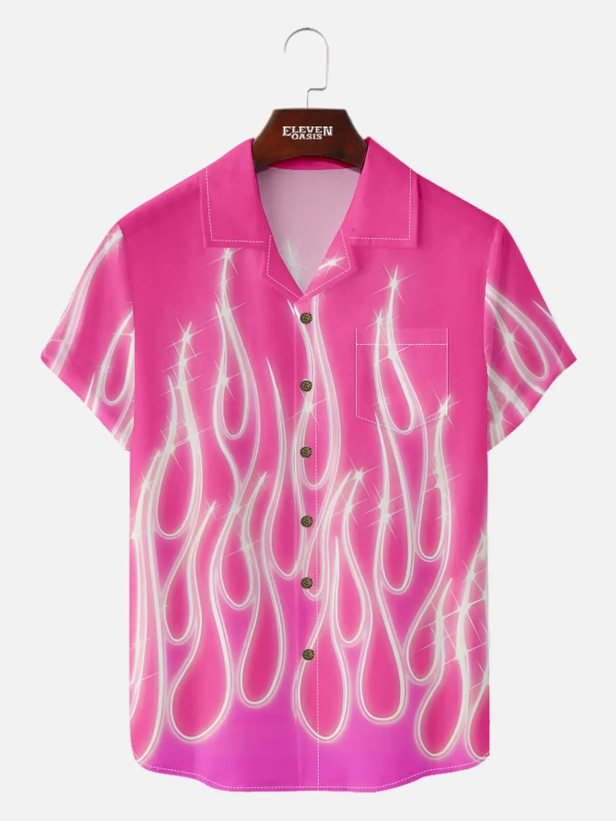 Men's Hot Rod Flame Pattern Short Sleeve Shirt sold by Eleven Oasis