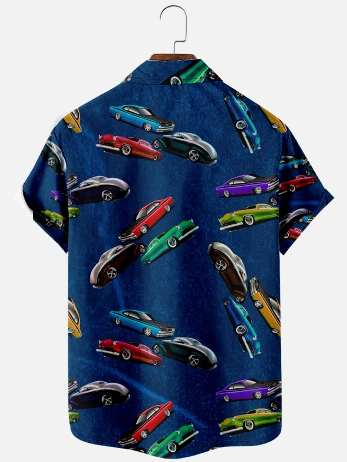 Men's Spread Collar Short Sleeve Shirts Retro Car Print sold by Eleven Oasis product image thumbnail 2