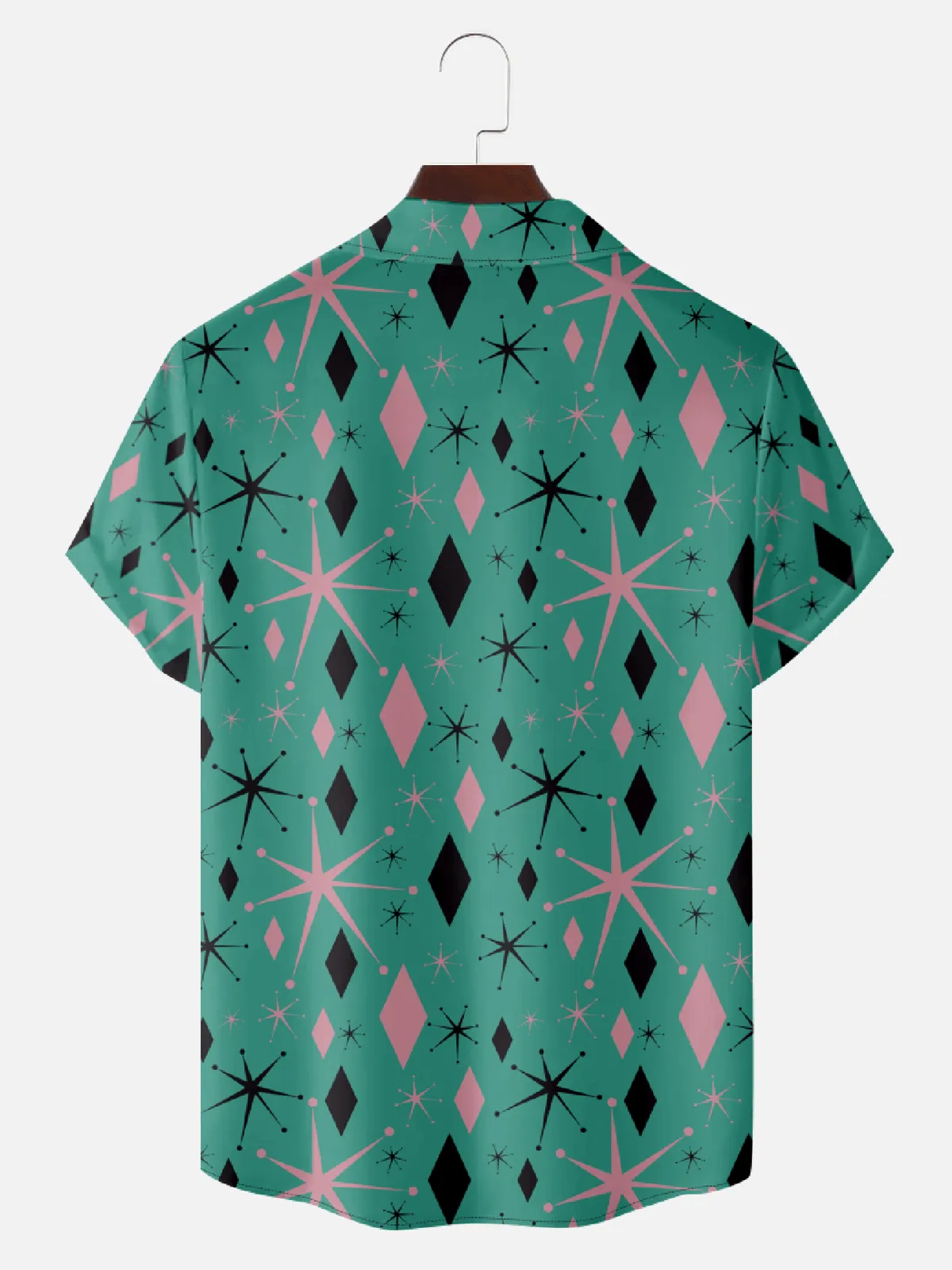 Men's Mid-Century Atomic Starburst Diamond Short Sleeve Shirt sold by Eleven Oasis product image thumbnail 2