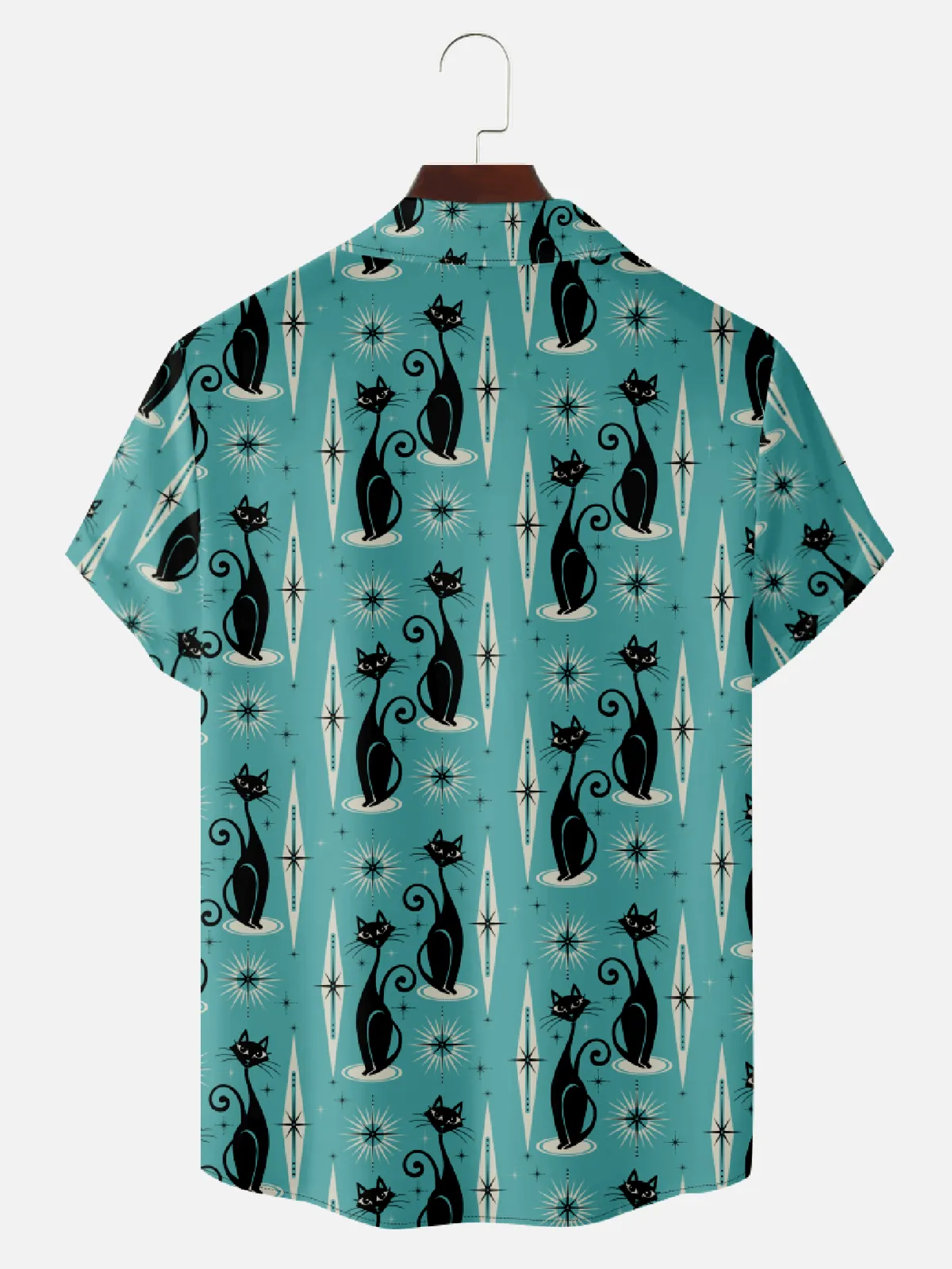 Men's Mid-Century Atomic Cat Short Sleeve Shirt sold by Eleven Oasis product image thumbnail 2