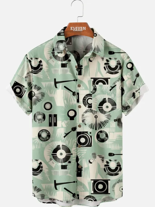 Men's Vintage Hi-Fi Music Equipment Short Sleeve Shirt sold by Eleven Oasis