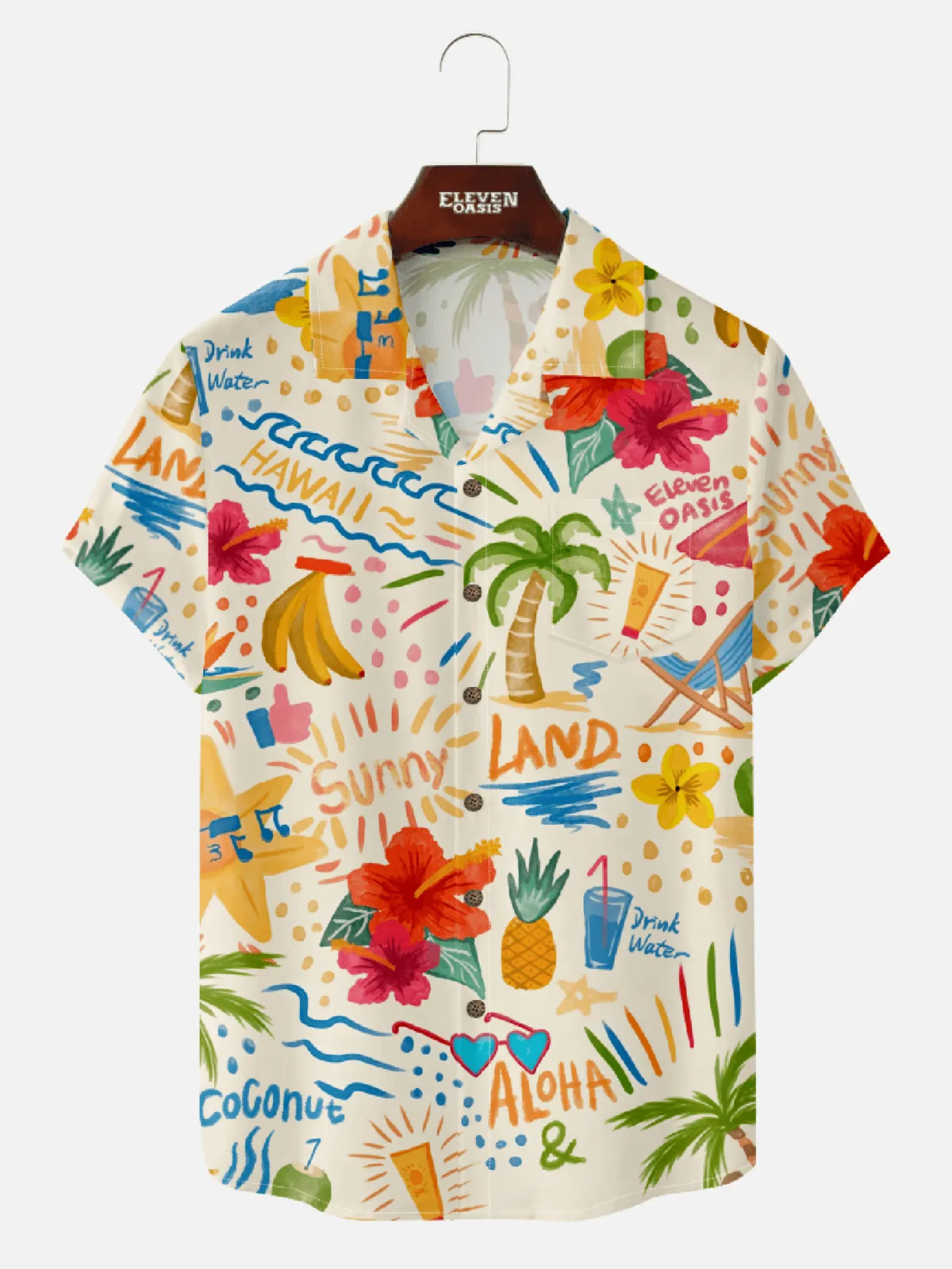 Men's Aloha Adventure Hawaiian Short Sleeve Shirt - Joey Gladstone Wardrobe sold by Eleven Oasis