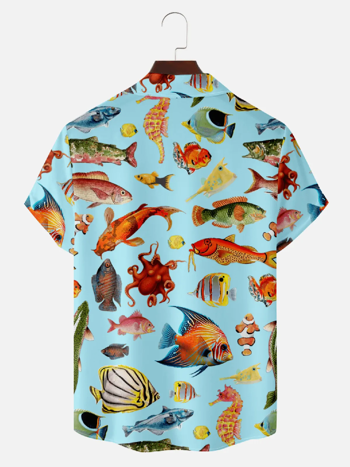Men's Tropical Fish Aquarium Hawaiian Short Sleeve Shirt sold by Eleven Oasis product image thumbnail 2