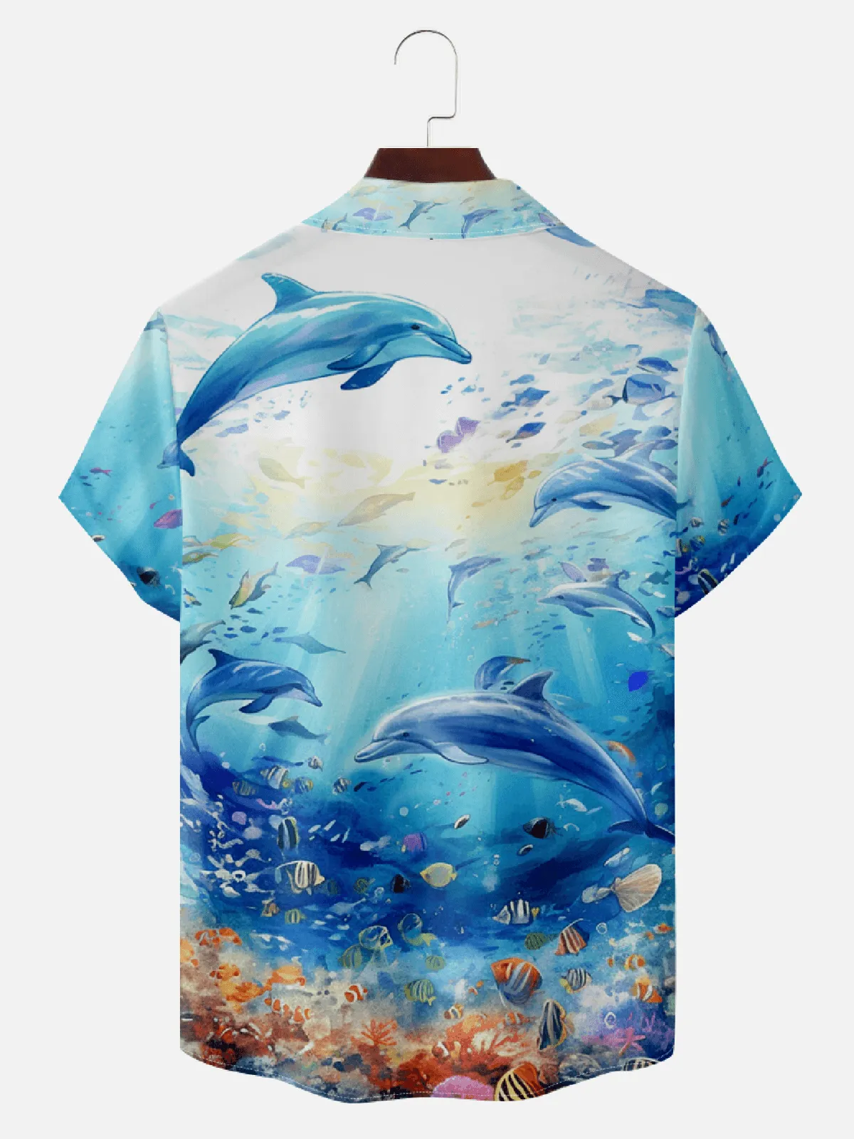 Men's Ocean Sanctuary Dolphin Hawaiian Short Sleeve Shirt - Magnum, P.I. Wardrobe sold by Eleven Oasis product image thumbnail 2