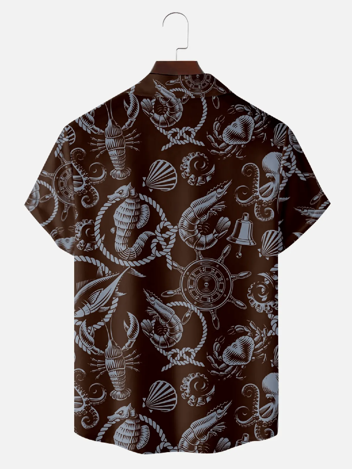 Men's Vintage Nautical Maritime Short Sleeve Shirt - Cosmo Kramer Wardrobe sold by Eleven Oasis product image thumbnail 2