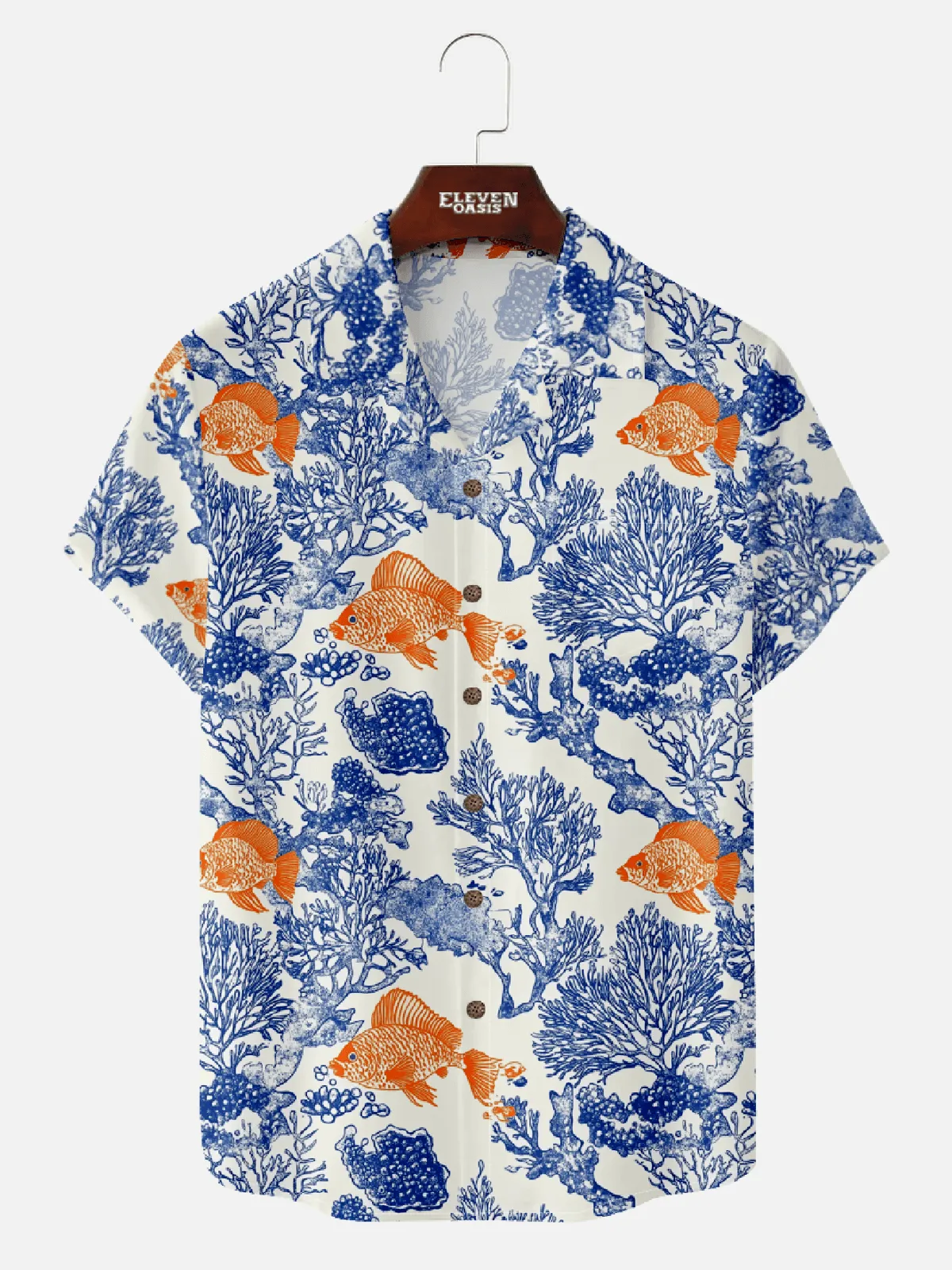 Men's Coral Garden Reef Hawaiian Short Sleeve Shirt sold by Eleven Oasis