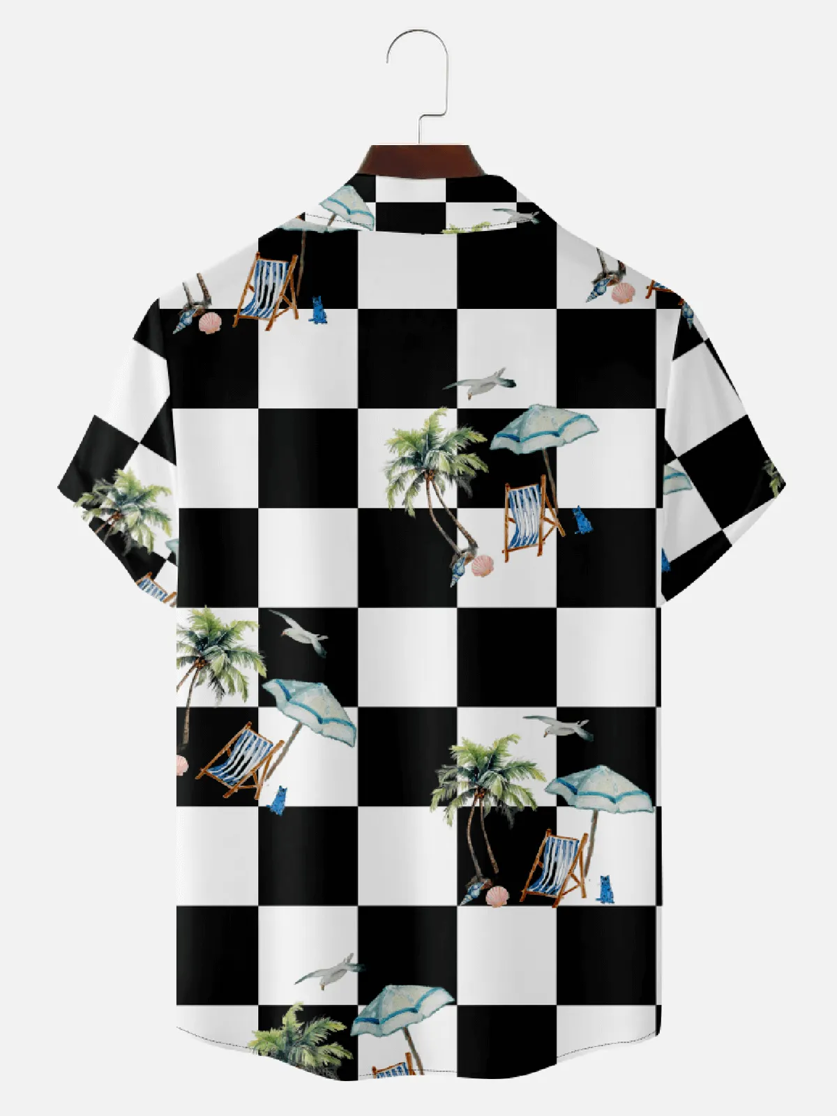 Men's Checkered Paradise Hawaiian Short Sleeve Shirt - Cosmo Kramer Wardrobe sold by Eleven Oasis product image thumbnail 2