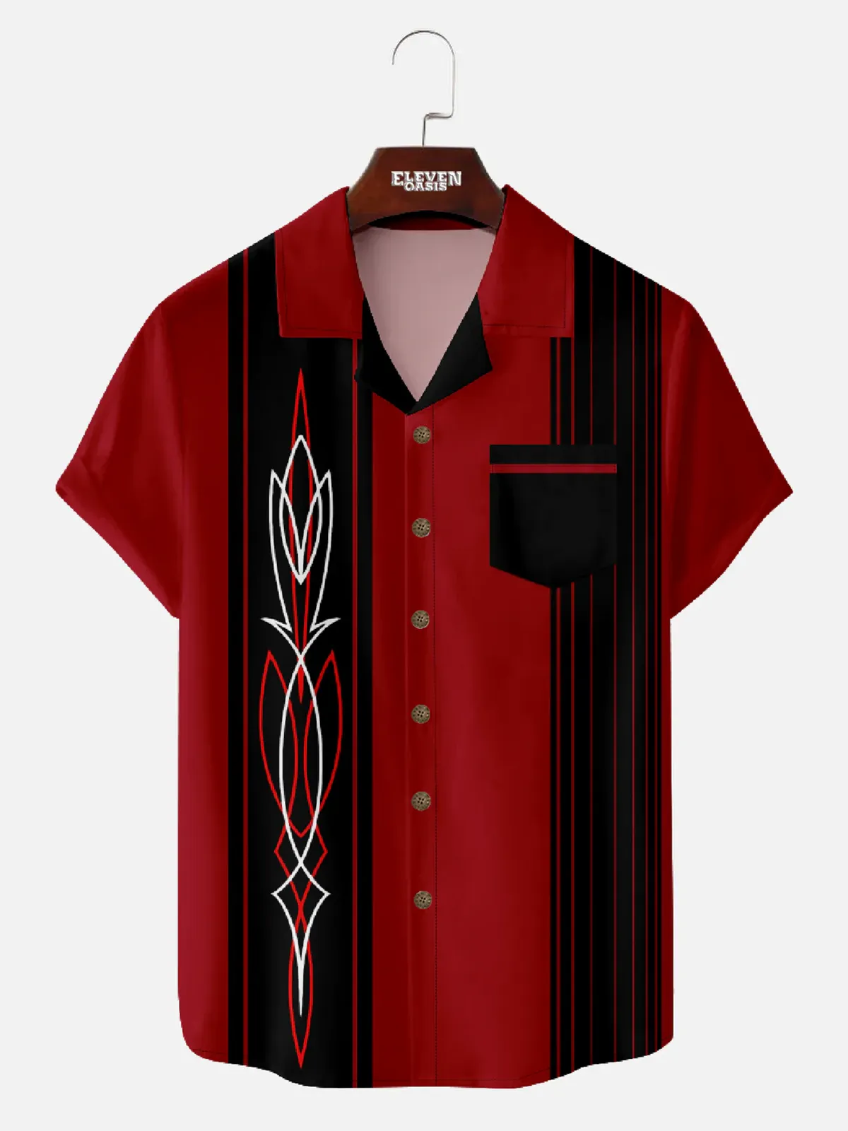 Men's Vintage Hot Rod Pinstripe Short Sleeve Shirt sold by Eleven Oasis product image thumbnail 2