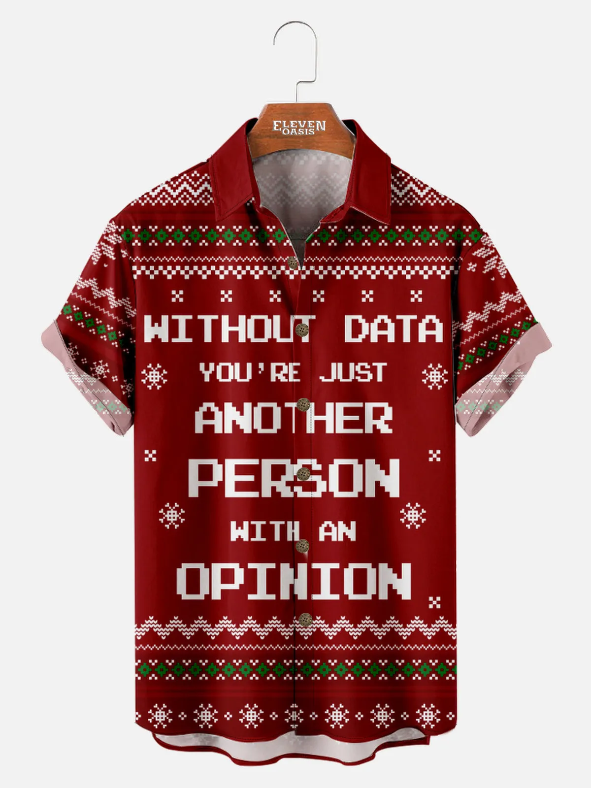 Men's Data-Driven Christmas Opinion Short Sleeve Shirt sold by Eleven Oasis