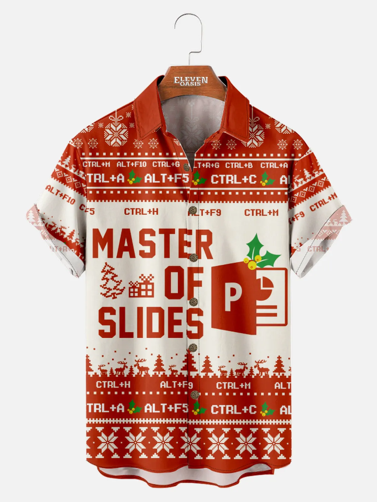 Men's Master of Slides Microsoft PowerPoint Christmas Short Sleeve Shirt sold by Eleven Oasis