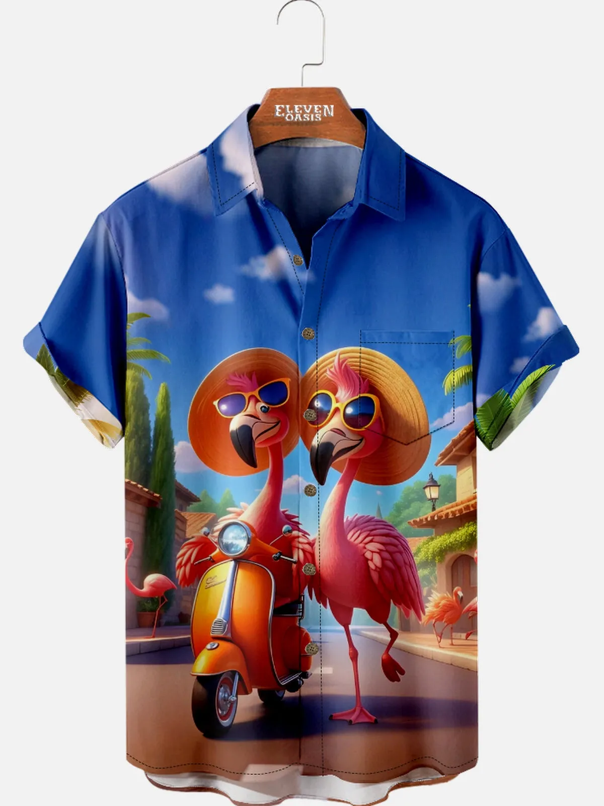 Men's Flamingo Road Trip Hawaiian Short Sleeve Shirt sold by Eleven Oasis
