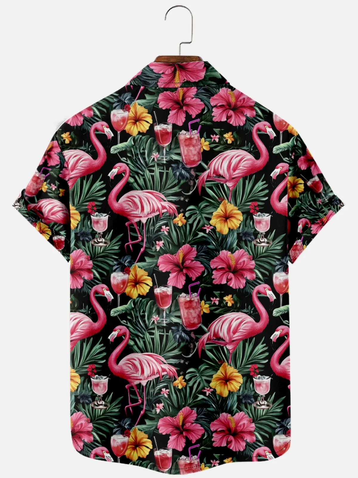 Men's Flamingo Tiki Bar Hawaiian Short Sleeve Shirt sold by Eleven Oasis product image thumbnail 2
