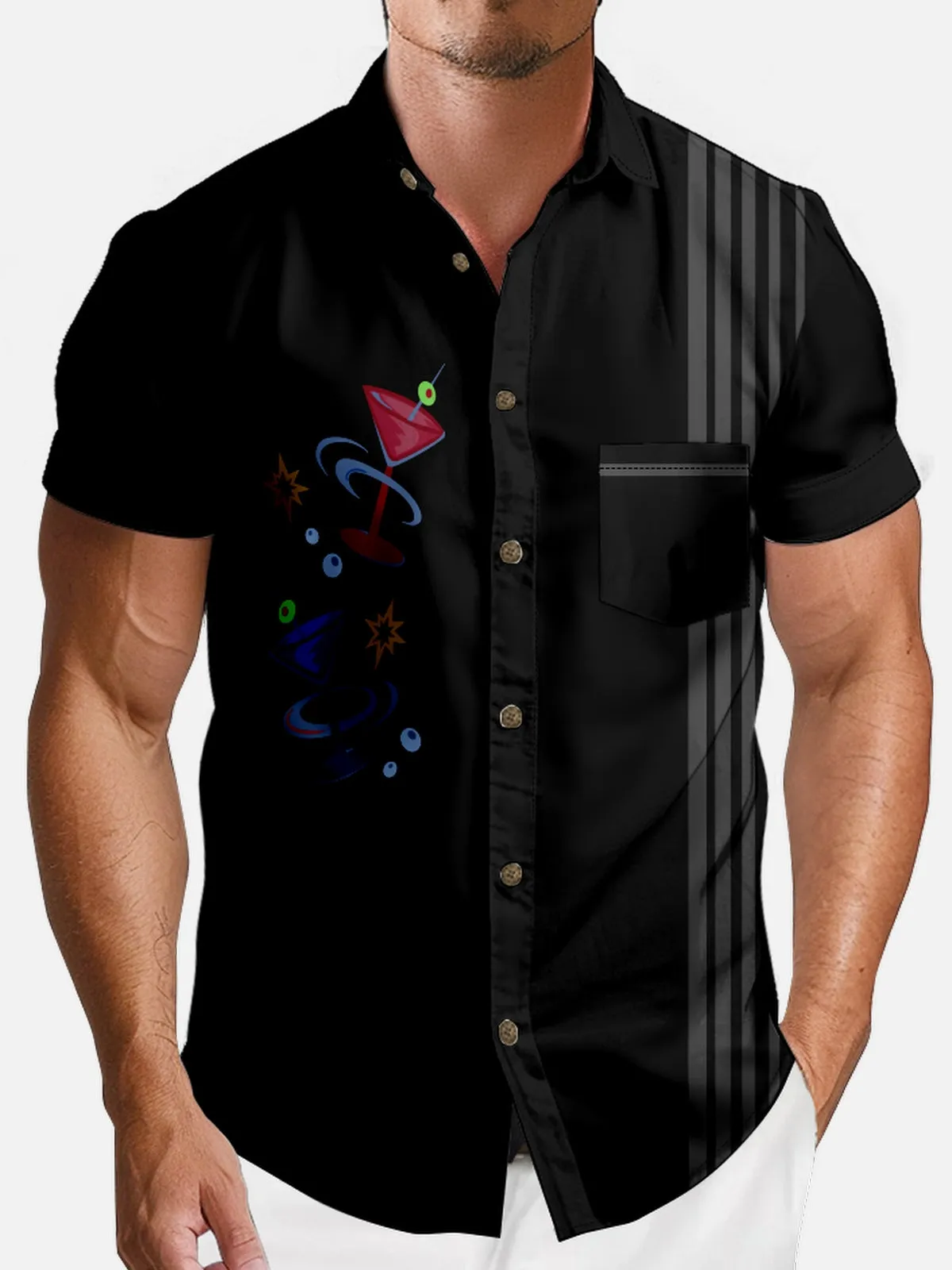 Men's Atomic Cocktail Lounge Short Sleeve Shirt sold by Eleven Oasis product image thumbnail 3